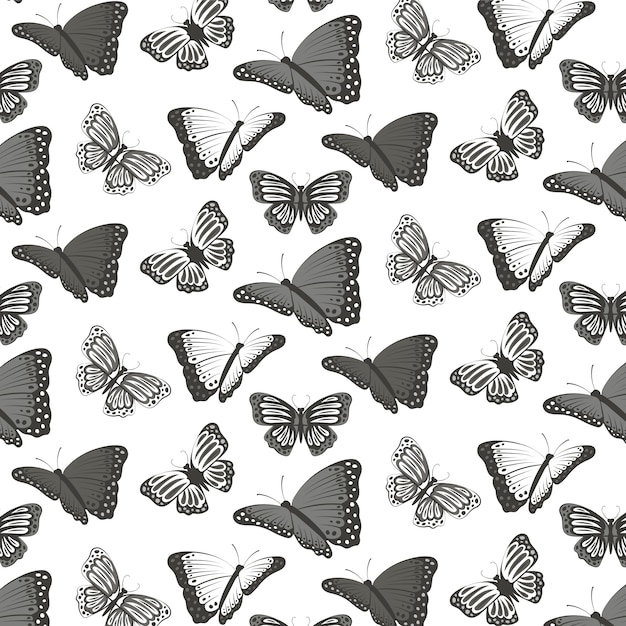 Free vector hand drawn butterfly pattern