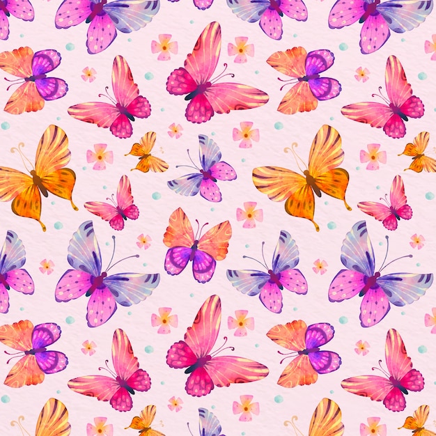 Free vector hand drawn butterfly pattern