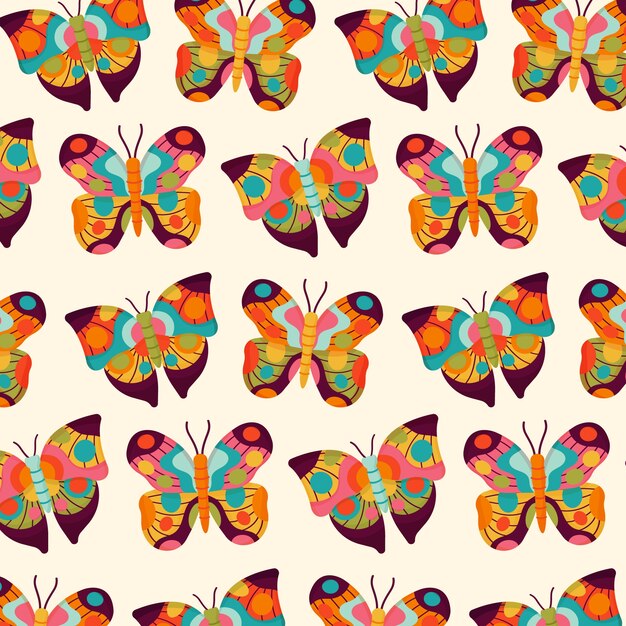 Hand drawn butterfly pattern