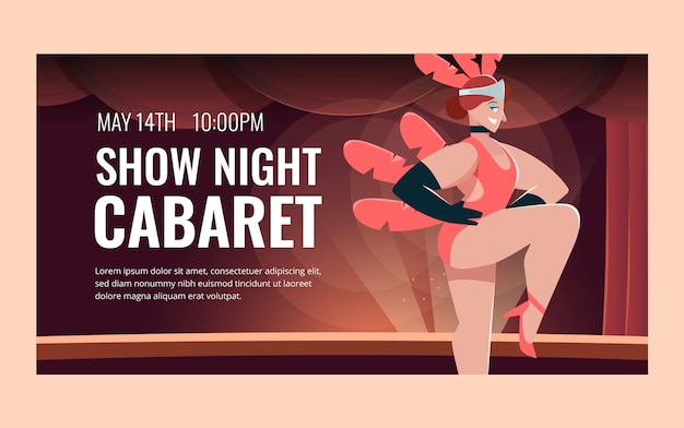 Hand drawn cabaret facebook cover