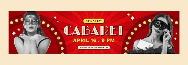 Banner di contrazione cabaret disegnato a mano