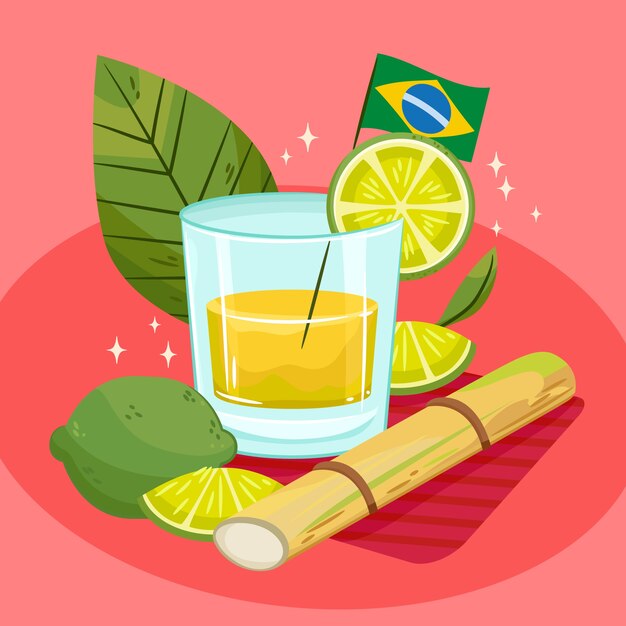 Hand drawn cachaça illustration