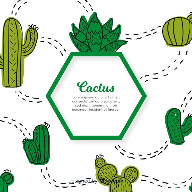 Hand drawn cactus background