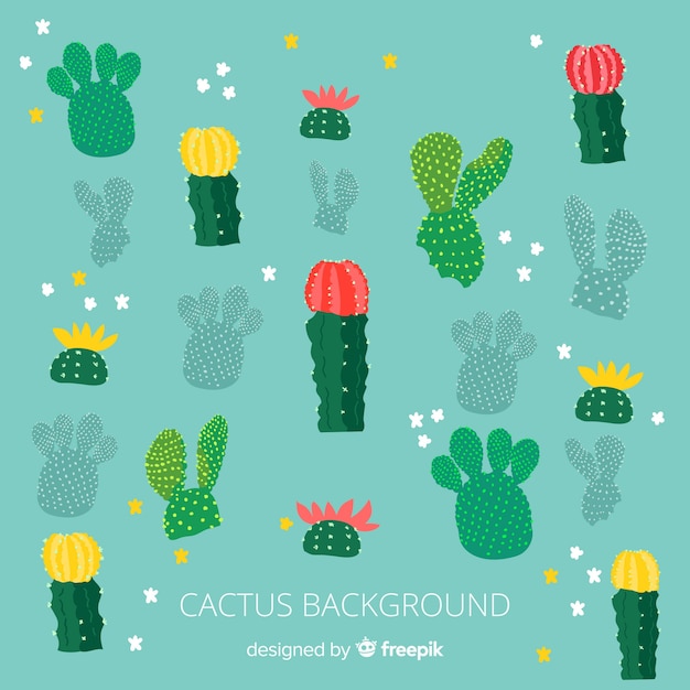 Free vector hand drawn cactus background