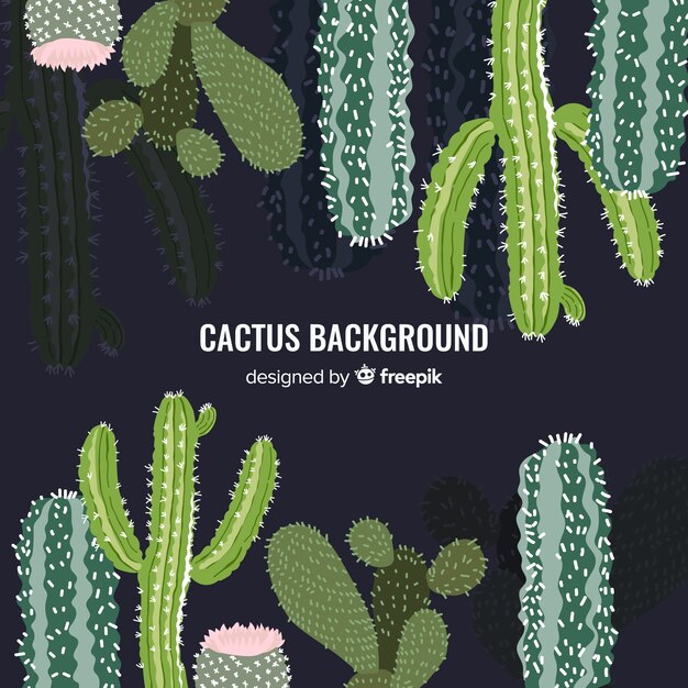 Hand drawn cactus background