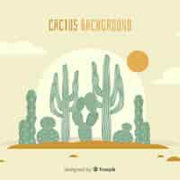 Free vector hand drawn cactus background