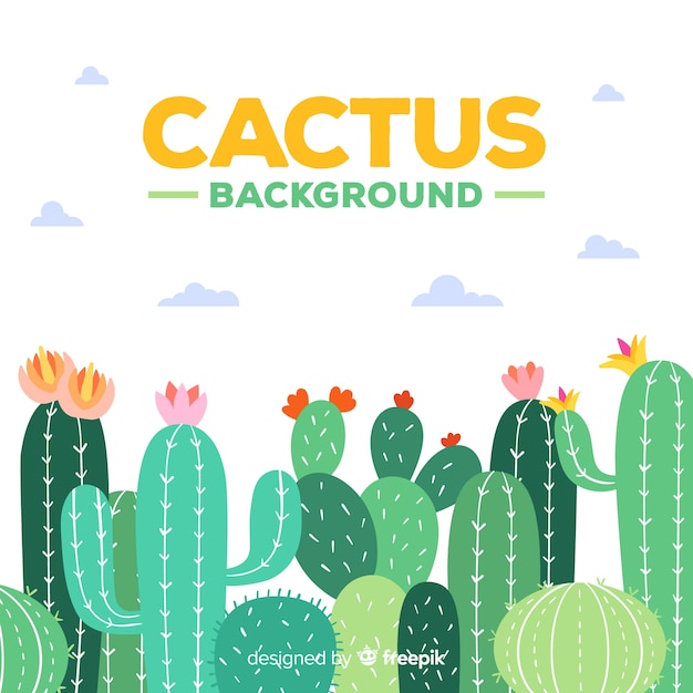 Sfondo di cactus disegnato a mano