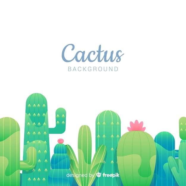 Vettore gratuito sfondo di cactus disegnato a mano