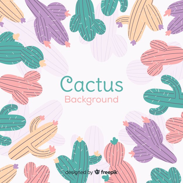 Hand drawn cactus background