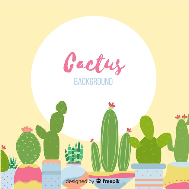 Hand drawn cactus background