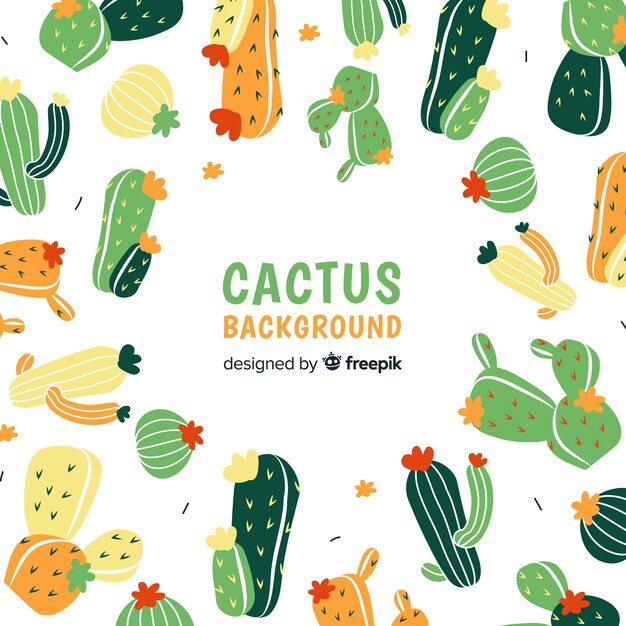 Hand drawn cactus background