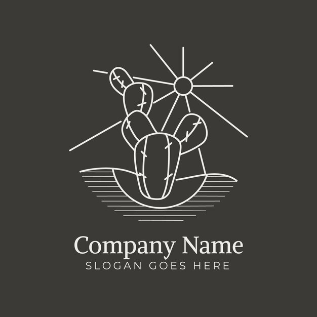 Hand drawn cactus logo design