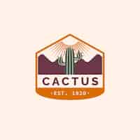 Free vector hand drawn cactus logo template