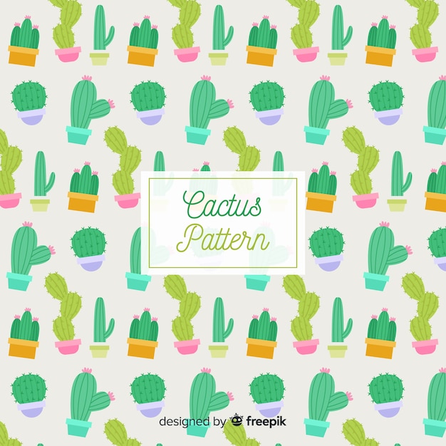 Free vector hand drawn cactus pattern