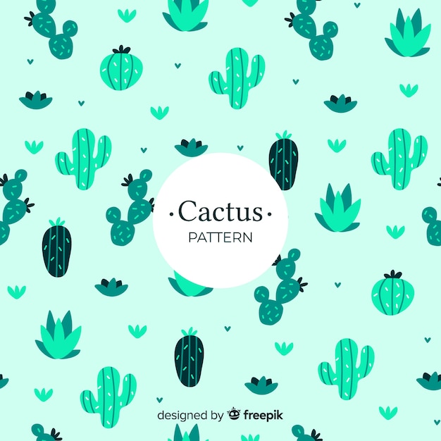 Hand drawn cactus pattern