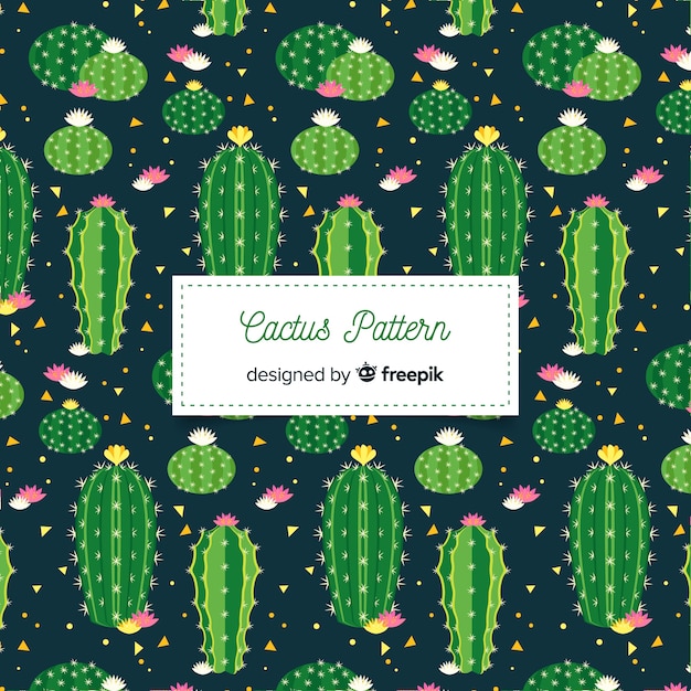 Free vector hand drawn cactus pattern