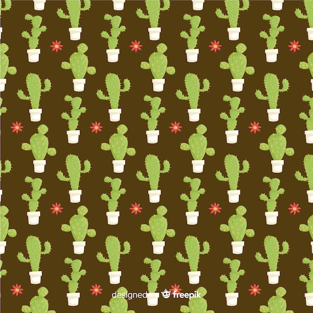 Free vector hand drawn cactus pattern