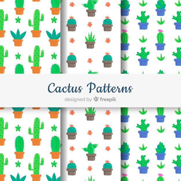 Free vector hand drawn cactus pattern