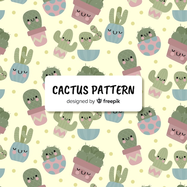 Hand drawn cactus pattern