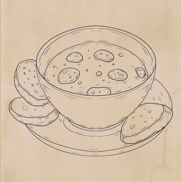 Hand drawn caldo verde food illustration