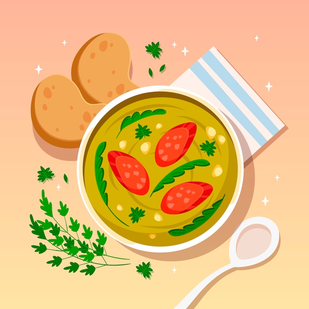 Free vector hand drawn caldo verde illustration