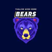Бесплатное векторное изображение Ручной обращается дизайн логотипа калифорнийского медведя