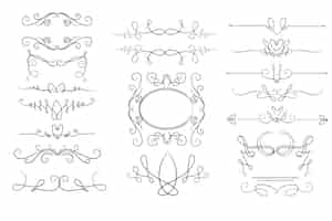 Free vector hand drawn calligraphic ornament collection