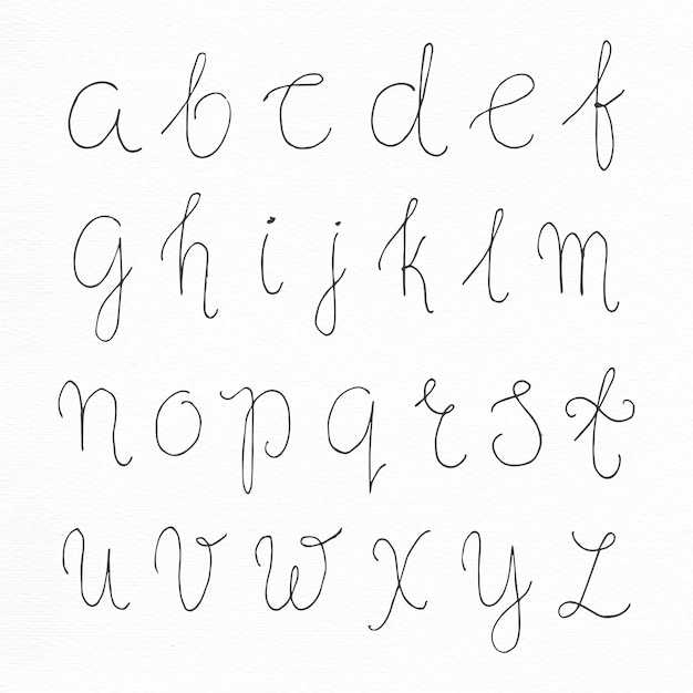 Free vector hand drawn calligraphy alphabet