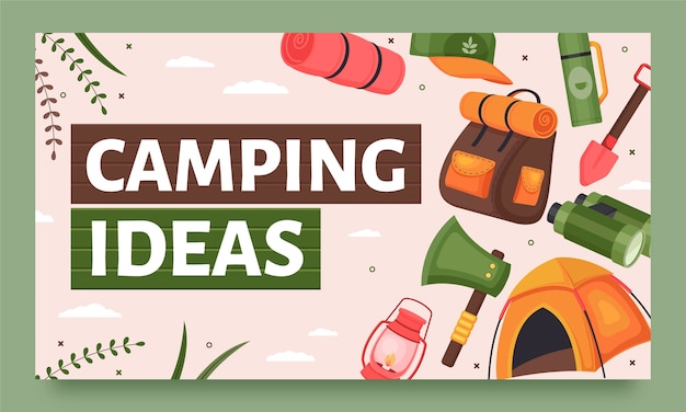 Hand drawn camping template design