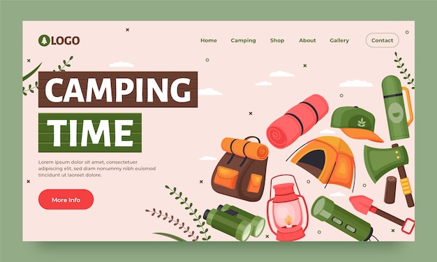 Hand drawn camping template design