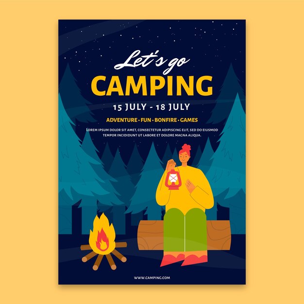 Hand drawn camping template