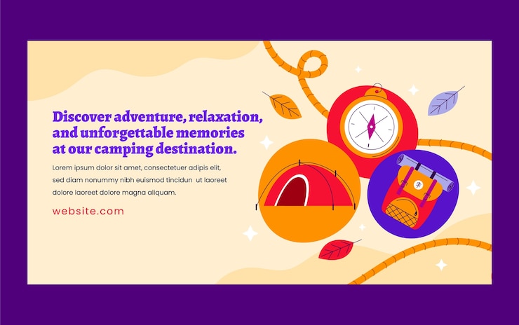 Free Vector hand drawn camping template
