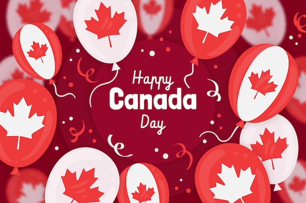 Free vector hand drawn canada day balloons background