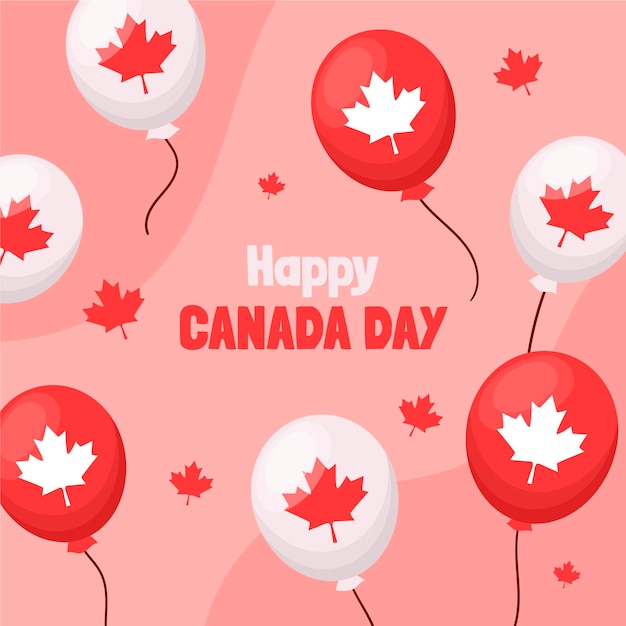 Free vector hand drawn canada day balloons background