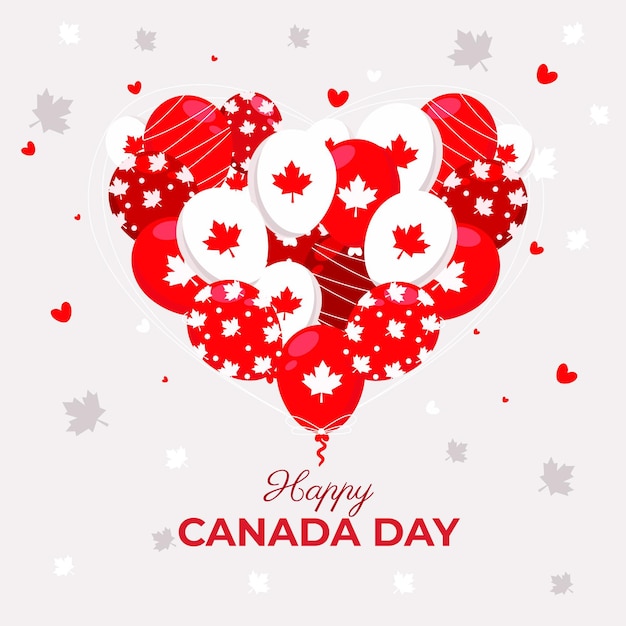 Hand drawn canada day balloons background