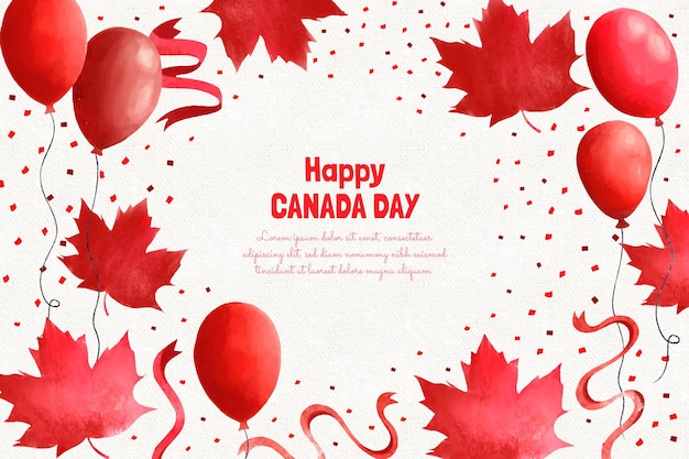 Hand drawn canada day balloons background