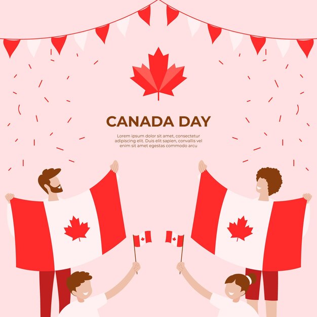 Hand drawn canada day illustration