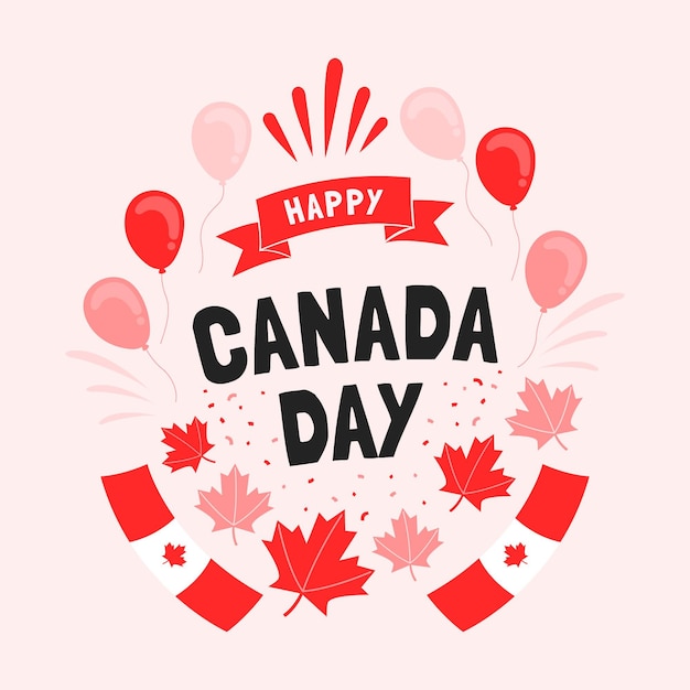 Free vector hand drawn canada day illustration