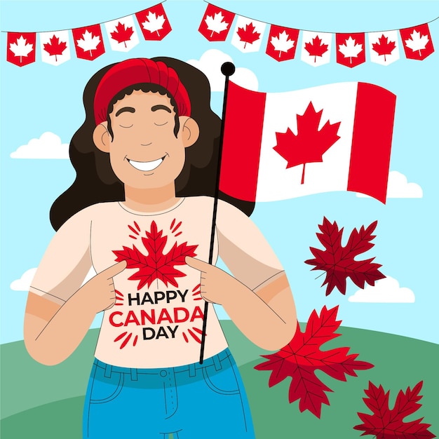 Free vector hand drawn canada day illustration