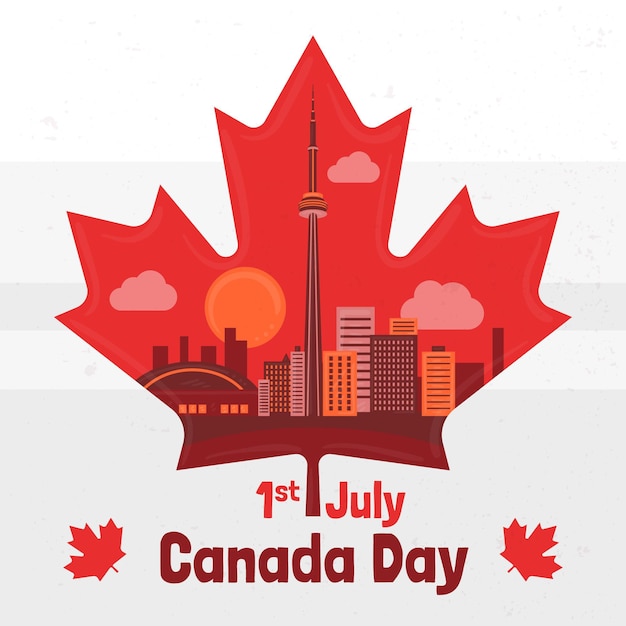 Free vector hand drawn canada day illustration