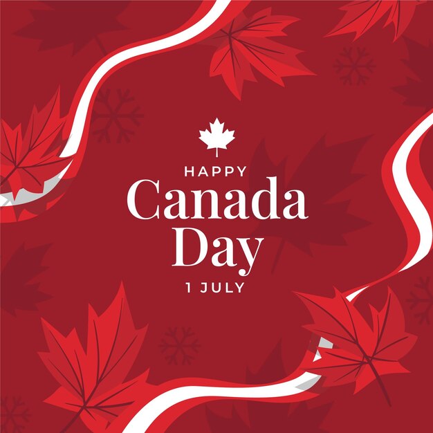 Hand drawn canada day illustration