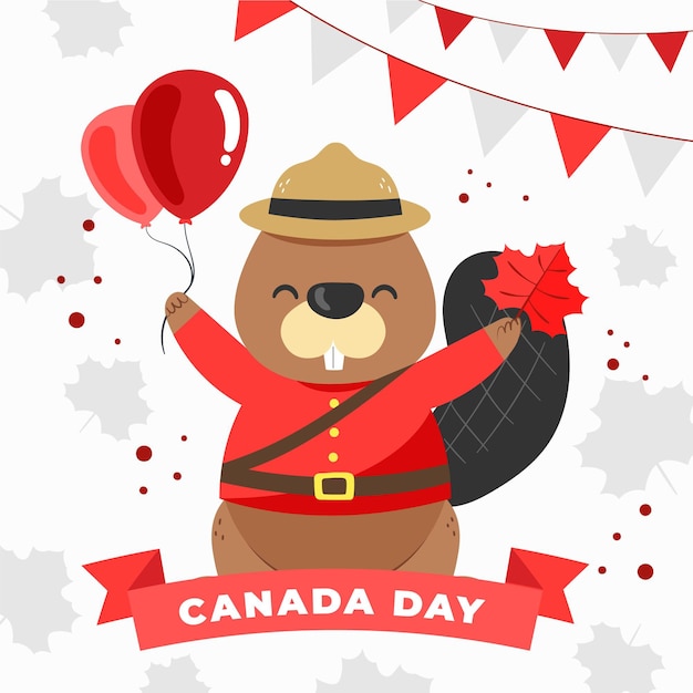 Free vector hand drawn canada day illustration