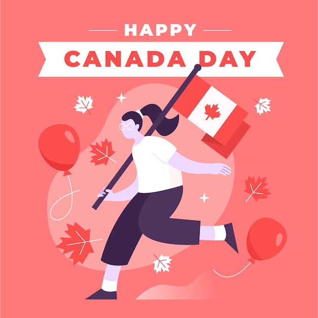 手描きのカナダの日のイラスト