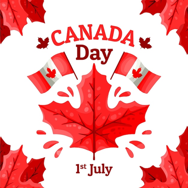 Free vector hand drawn canada day illustration