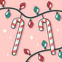 Free vector hand drawn candy cane cartoon illustration