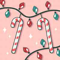 Free vector hand drawn candy cane cartoon illustration