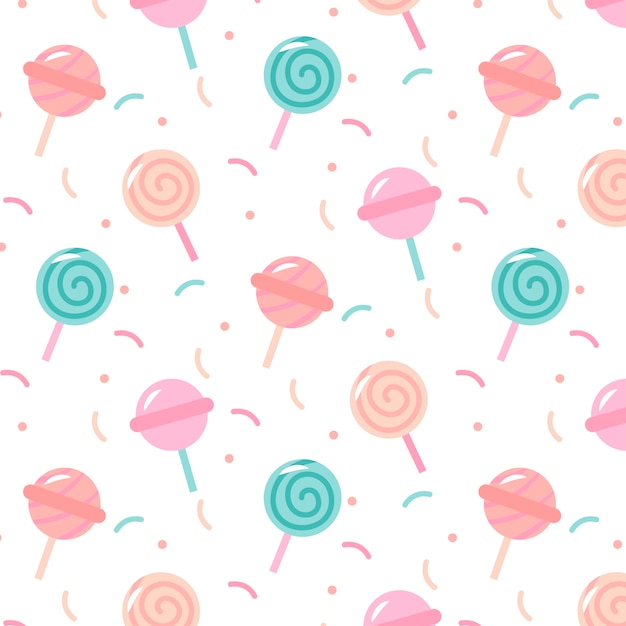 Hand drawn candy colors pattern illustration