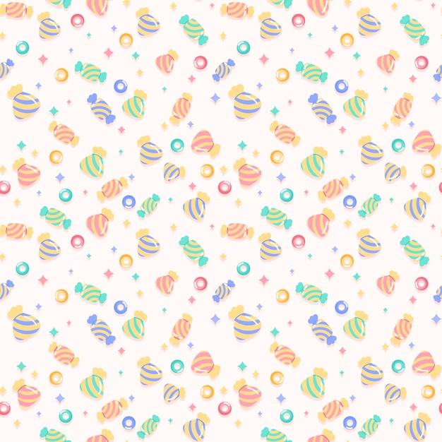 Free vector hand drawn candy colors pattern illustration