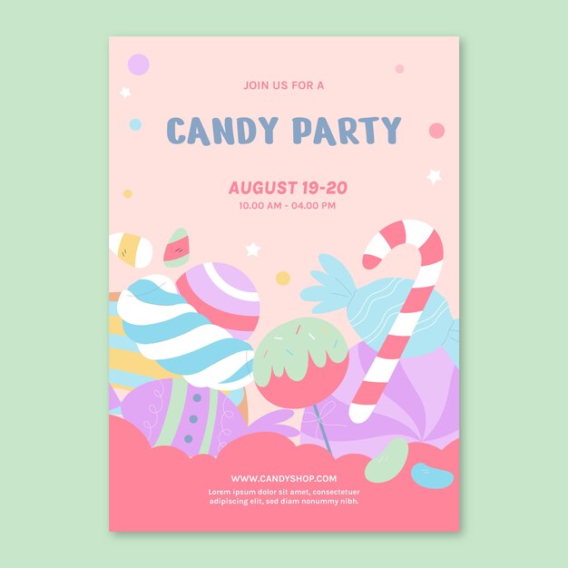 Hand drawn candy colors poster template