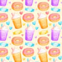 Free vector hand drawn candy pastel color food pattern